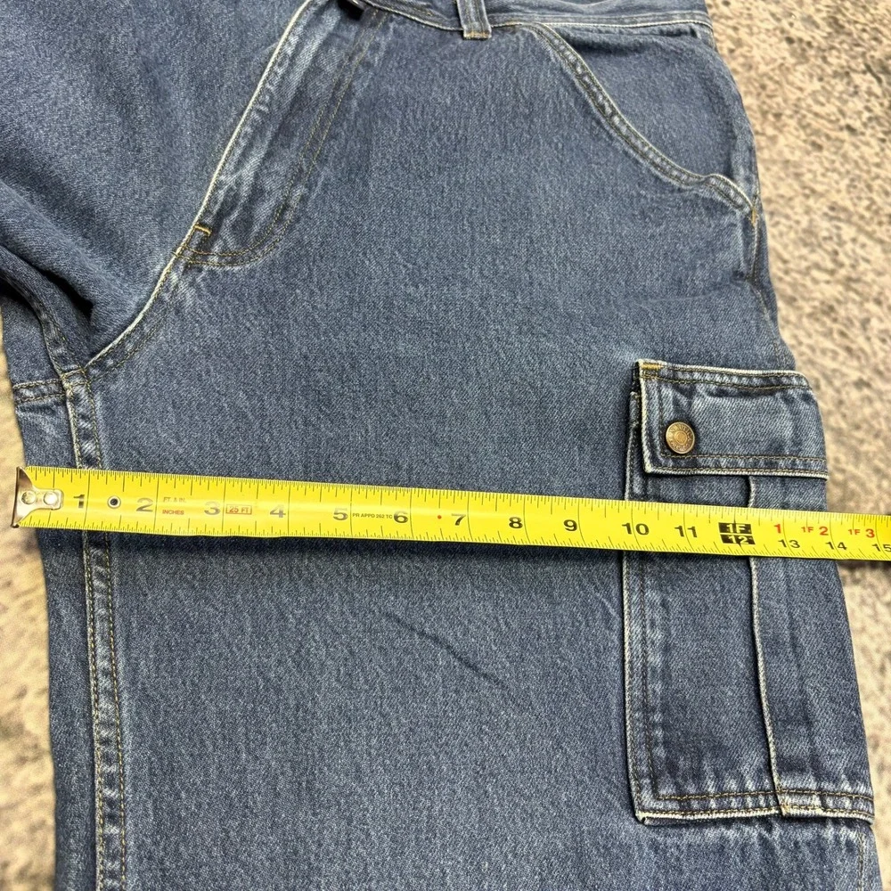 Nautica Cargo Jeans Mens 36x32 Blue Baggy Wide Leg Utility Skater VTG Y2K